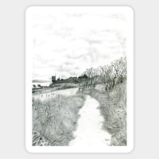 Coastal path at Crail in Fife [ East Coast of Scotland] [Pencil version] Sticker